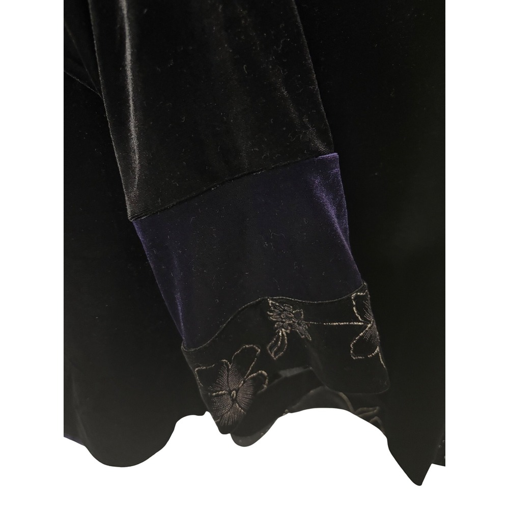 Whimsigoth Art to Wear Dark Academia Vintage 90s Velvet Colorblock Jacket Large - Picture 6 of 8
